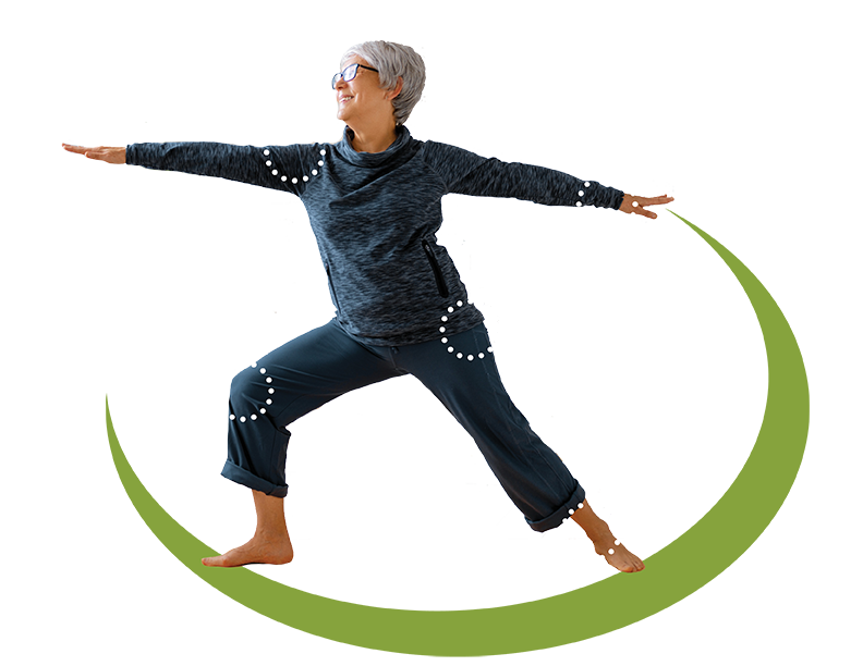 Active patient doing yoga after regenerative treatment